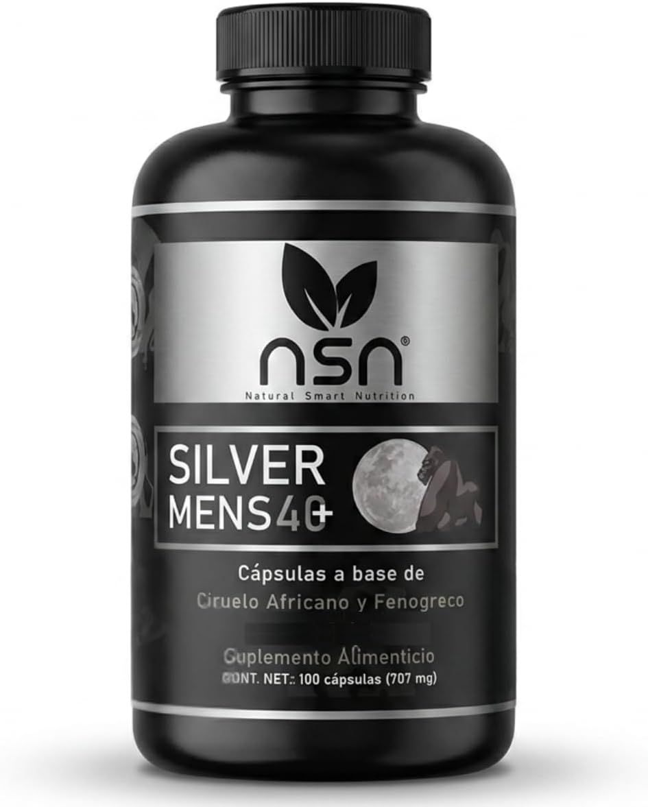 NSN | Silver Mens | Suplemen untuk Pria 40+ | Prem Afrika, Ginseng, Maca Hitam | 100 Kapsul — gambar 1
